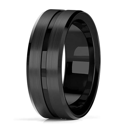 Mens Classic Black Stainless Steel Rings Sfa Enterprise