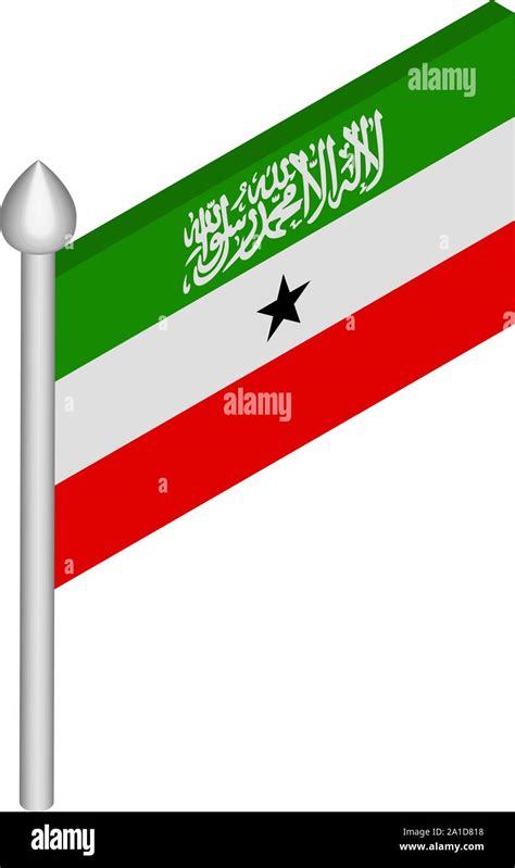 Isometric Illustration Of Flagpole With Somaliland Flag Stock Vector