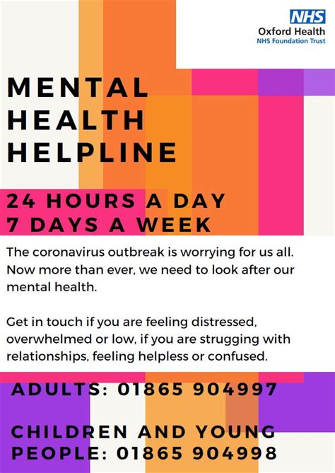 Help Spread The Word About The New Mental Health Helpline Oxfordshire