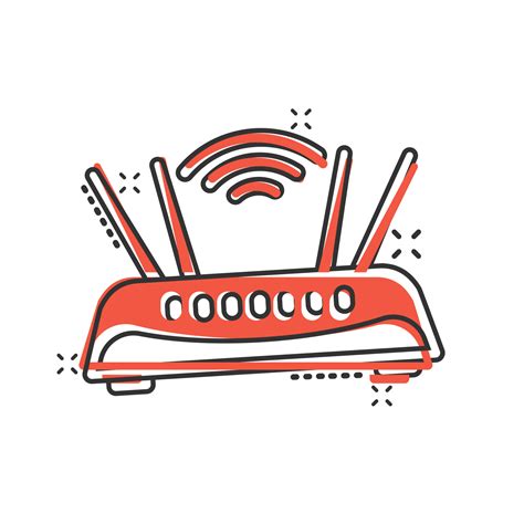 Icono De Enrutador Wifi En Estilo C Mico Ilustraci N Vectorial De