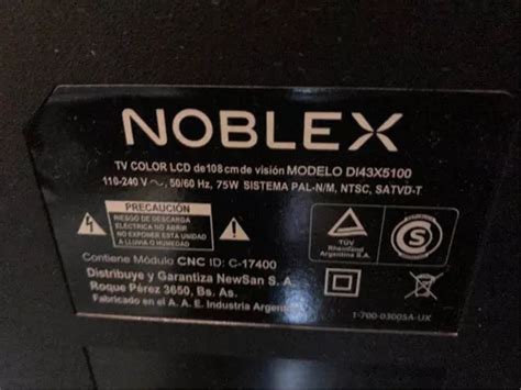 Placa T Con Noblex Di X En Venta En Por S Lo Ocompra