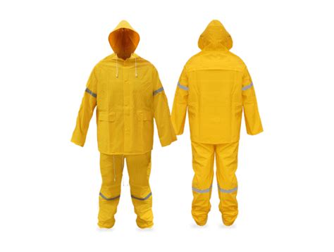 Impermeable dos piezas chamarra y pantalón amarillo con reflejante