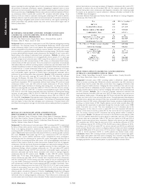 Pdf Mo1609 Refusal Of Colonoscopy After A Positive Fecal