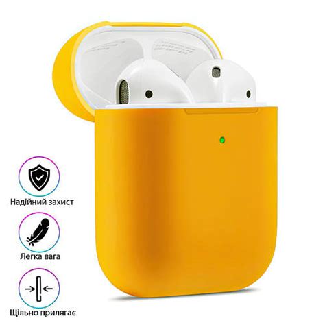 Купить Чехол для наушников Airpods 1/2 Оранжевый, силиконовый чехол для ...