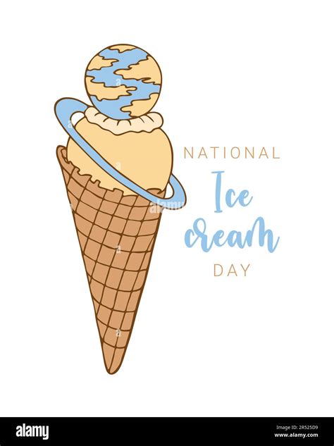 National Ice Cream Day Greeting Card Decoration Graphic Element