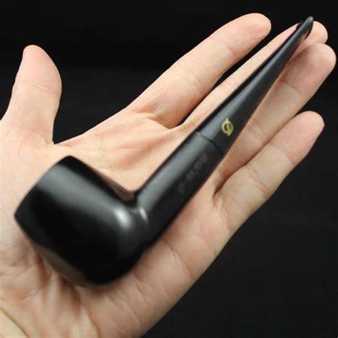 Unique Handmade Nature Ebony Wood Straight Smoking Pipe Weed Tobacco