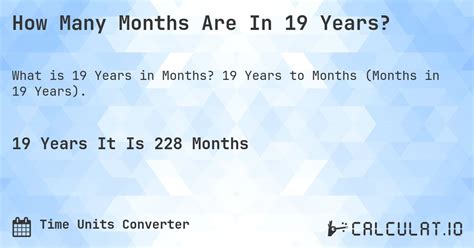 Unraveling The Mystery Calculating How Many Months Are In 19 Years