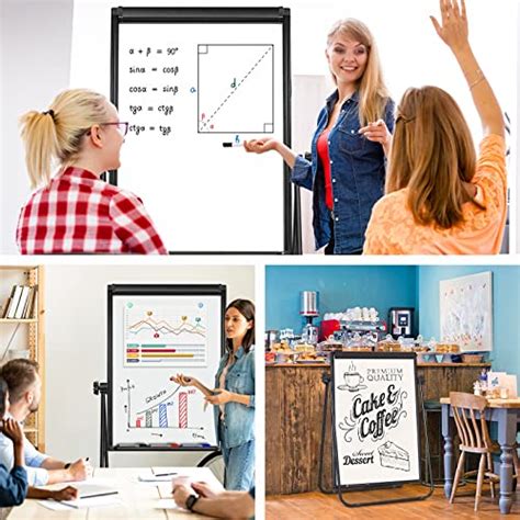 Stand White Board 40 X 28 Inches Dry Erase Board With Stand Double Sided Magnetic Height