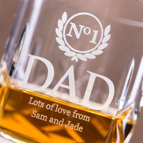 Personalised Cut Crystal Whisky Tumbler No 1 Dad Uk