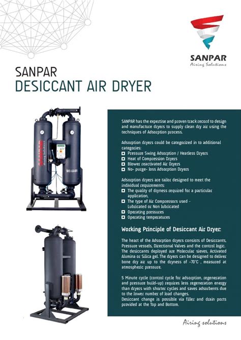 PDF DESICCANT AIR DRYER Sanpar Comsanpar Pdfs SANPAR Desiccant