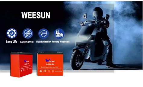 6 Dzm 24 12v24ah Rechargeable Lead Acid Battery For Scooter Ebike