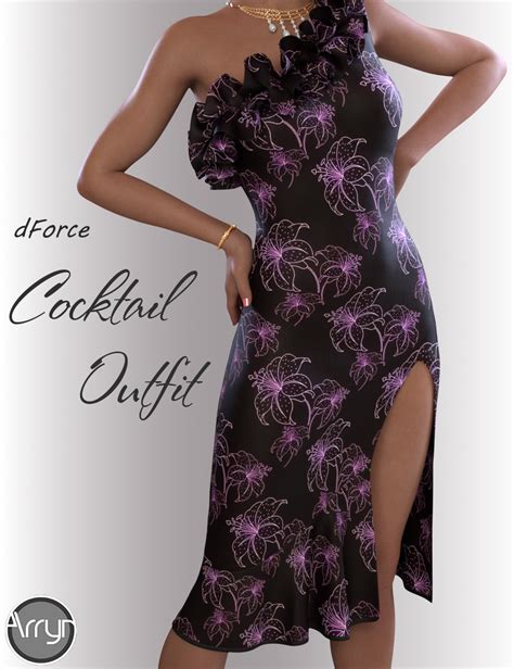 Dforce Evening Cocktail Dress Outfit For Genesis Female S Daz D