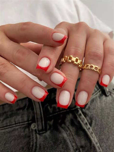 Love Red Manicures Here Are 45 Stylish Red French Tip Nails That Will