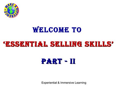 Essential Selling Skills Part Ii Ppt