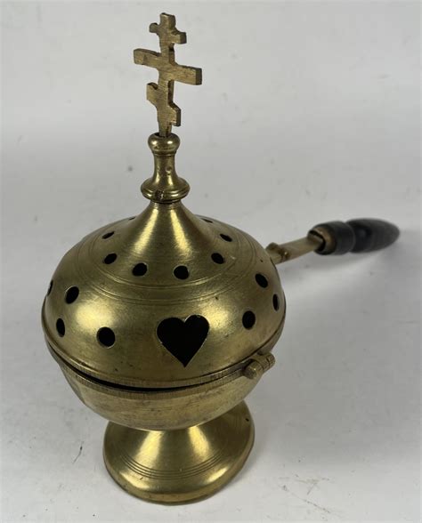 Russian Store Antique Russian Orthodox Brass Hand Censer Katzion