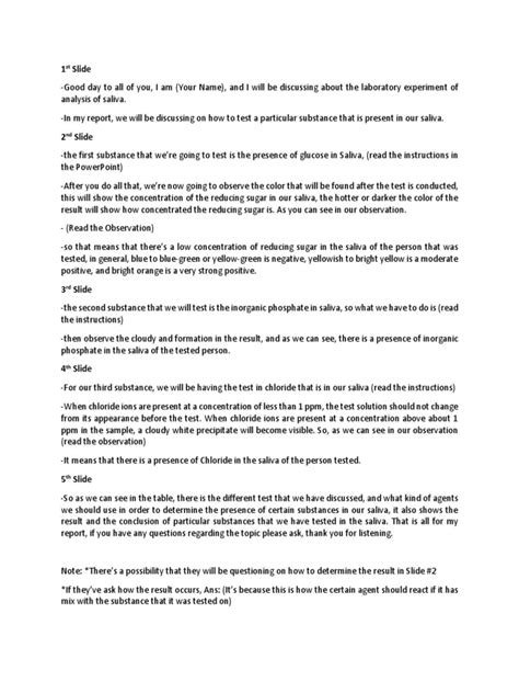 Lab Experiment-Saliva | PDF