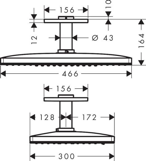 Hansgrohe Axor ShowerSolutions Shower Head 460 300 3jet With Ceiling