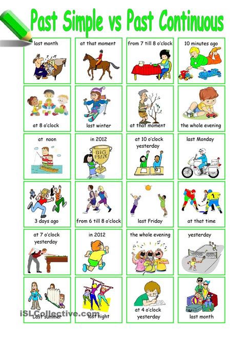 Past Simple Past Continuous Exercises Elementary Continuous