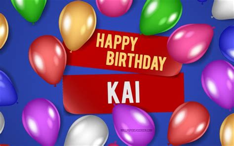 Download wallpapers 4k, Kai Happy Birthday, blue backgrounds, Kai ...