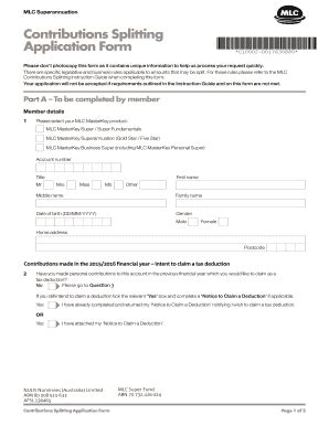 Fillable Online Mlc Contributions Splitting Fax Email Print Pdffiller