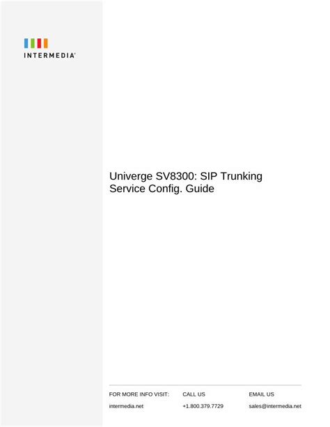 PDF Univerge SV8300 SIP Trunking Service Config GuideSECTION 2 NEC