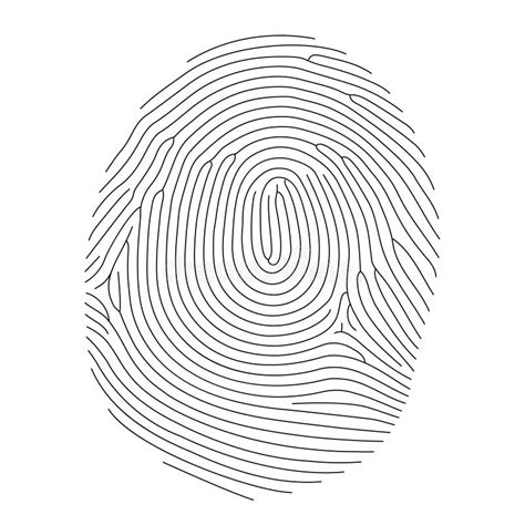 Fingerprint Thin Line Icon Scan And Thumbprint Id Sign Vector