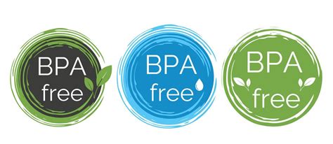 Free Bpa Icon Set Round Badge With Water Drop And Leaves Bisphenol A