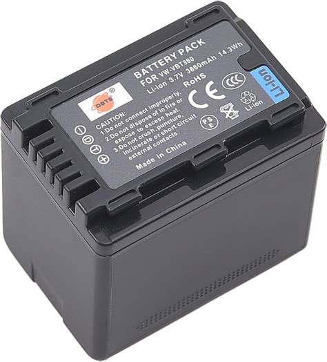 DSTE Rechargeable Li Ion Battery Compatible For VBT380 And Panasonic HC