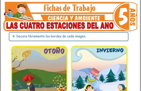 Las Cuatro Estaciones Del Año Para Niños De Cinco Años Fichas