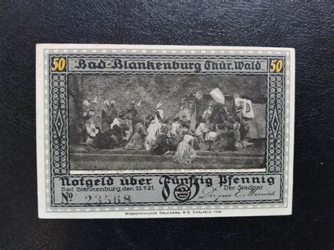 BAD BLANKENBURG 50 PFENNIG 1921 STAV UNC Aukro