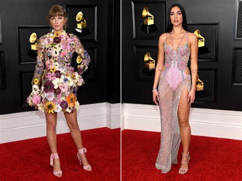 Grammys 2021 Taylor Swift Dua Lipa And Other Stars Lit Up The Red