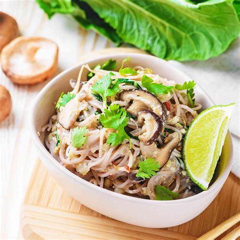 Easy Brown Rice Vermicelli Noodles With Fresh Shiitake