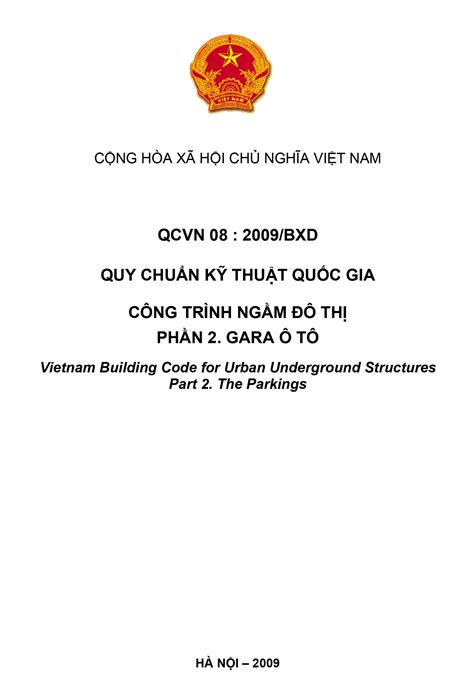 QCVN 08 2009 BXD QUY CHUẨN KỸ THUẬT QUỐC GIA CÔNG TRÌNH NGẦM ĐÔ THỊ