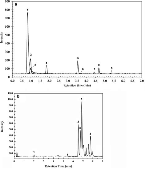 Extracted Ion Chromatograms Obtained From The Lcms Ms Analysis Of The