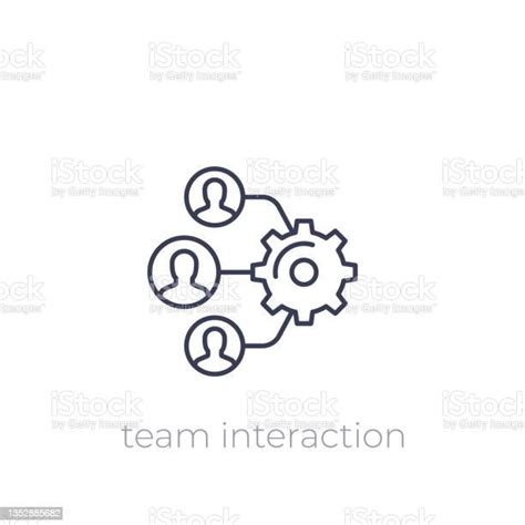 Team Interaction Hr Management Linear Icon Stock Illustration