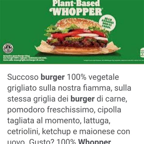 Burger King Genzano Di Roma Italy Plant Based WHOPPER Senza Maionese