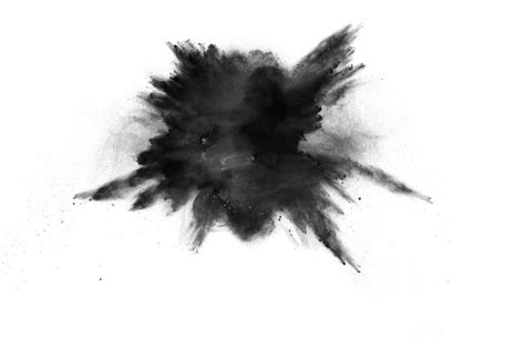 Premium Photo | Black powder explosion isolated on white background