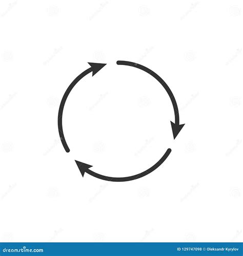 Three Circle Clockwise Arrows Black Icon Vector Illustration Isolated