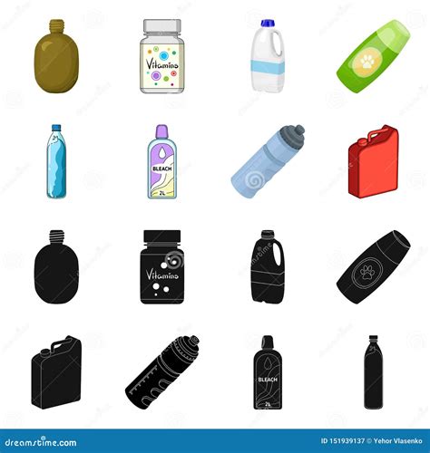 Vector Illustration Of Plastic And Container Icon Collection Of Plastic And Packaging Stock