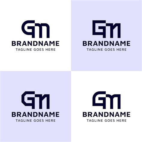 Premium Vector Letters Gm Monogram Logo Set Suitable For Any Business