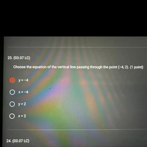 Choose The Equation Of The Vertical Line Passing Through The Point