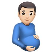 Émoji Homme Enceinte Peau Claire sur Apple iOS 15 4