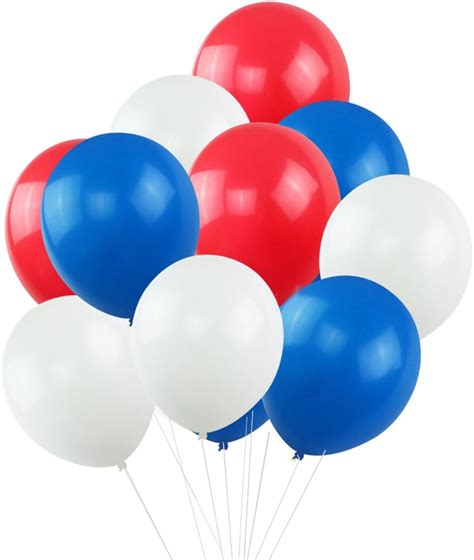 Red White And Blue Balloons Kumeed 12 Inch Latex Balloons Party