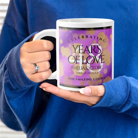 Elegant 48th Amethyst Wedding Anniversary Giant Coffee Mug Zazzle