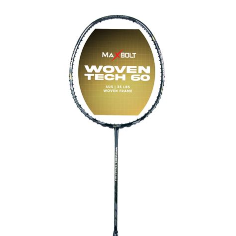 Maxbolt Woven Tech 60 Badminton Racquet Gold Black Warrior Sports