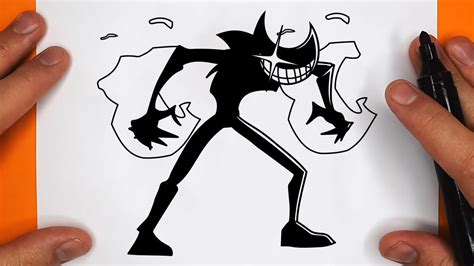 COMO DIBUJAR A NIGHTMARE INK BENDY (Indie Cross) | Friday Night Funkin (FNF) - paso a paso, fácil