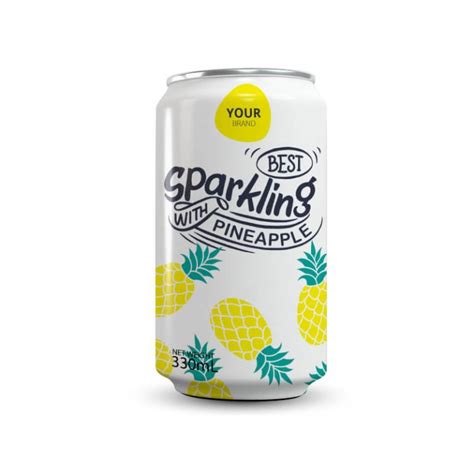 Pineapple Sparkling Water 330ml Can Private Label Tan Do