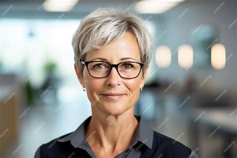 Premium Photo A Woman With Glasses And A Black Shirt