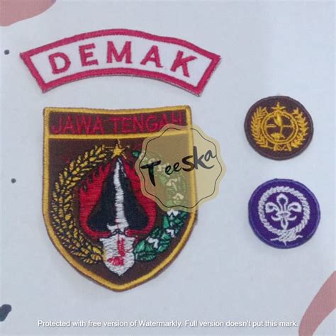 Jual Set Atribut Seragam Pramuka Logo Tunas Kelapa Dan Wosm Logo