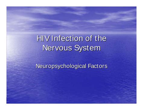 (PDF) HIV Infection of the Nervous System · Inflammatory Neuropathy ...